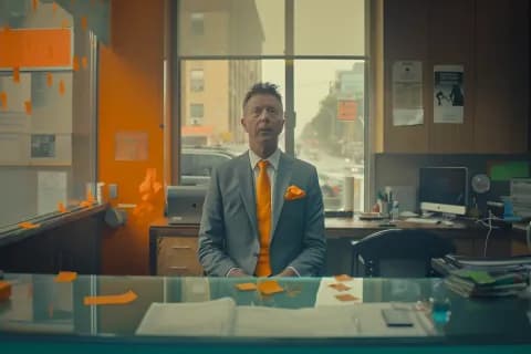 Professional man in a sharp suit illustrating a B2B LinkedIn Strategy with a Brand-Centric Authority Framework.