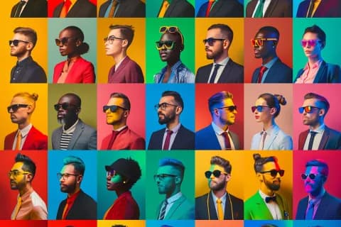 Grid of diverse business professionals representing various B2B buyer personas across different roles and industries.