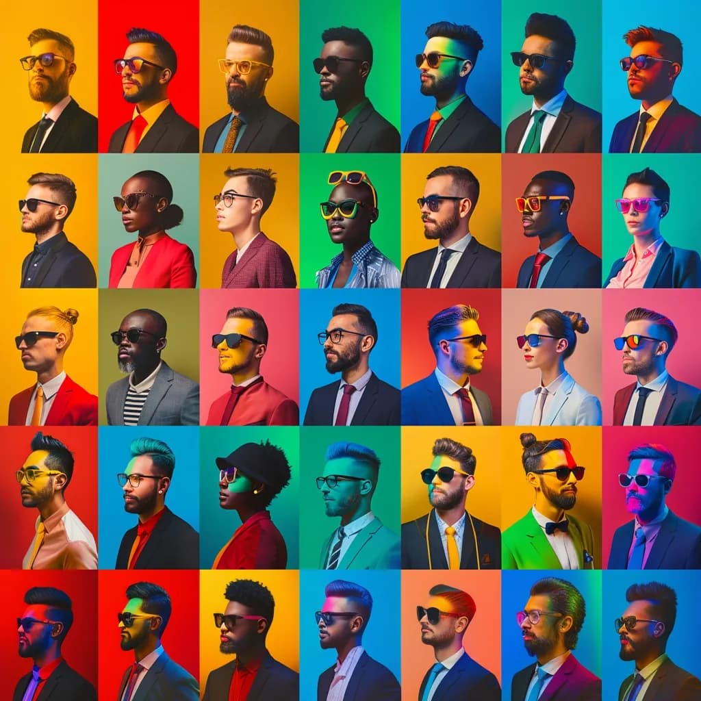 Grid of diverse business professionals representing various B2B buyer personas across different roles and industries.