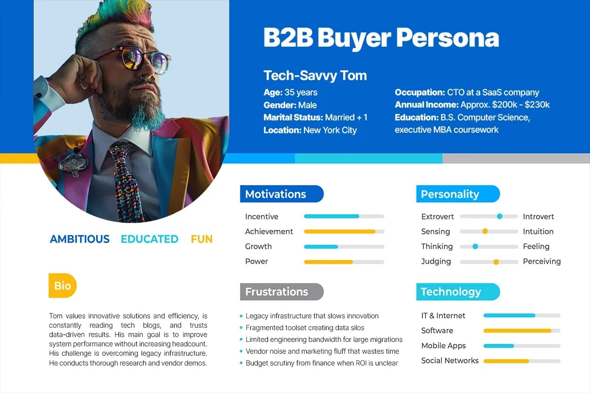 An Example of a solid B2B Buyer Persona Infographic template