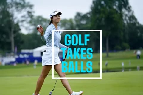 Golf Takes Balls event marketing campaign creative for the Delta Chamber of Commerce golf tournament