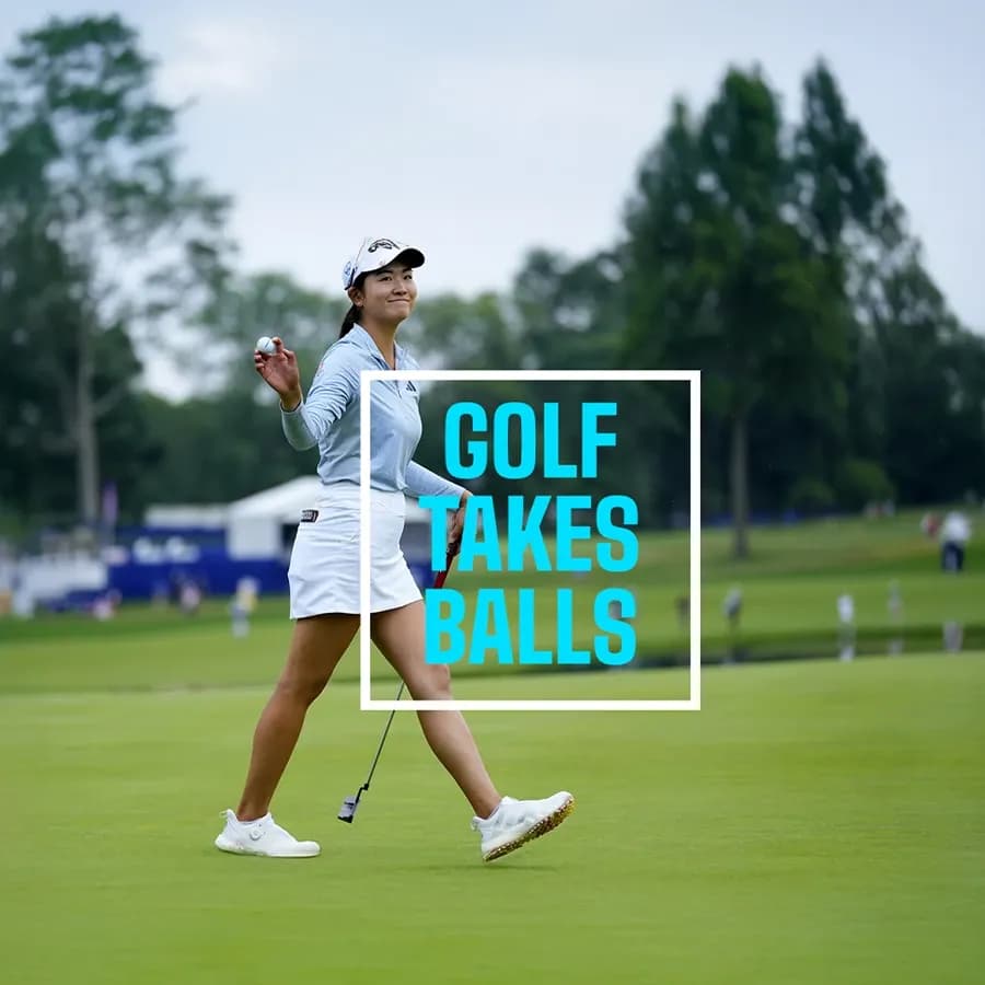 Golf Takes Balls event marketing campaign creative for the Delta Chamber of Commerce golf tournament