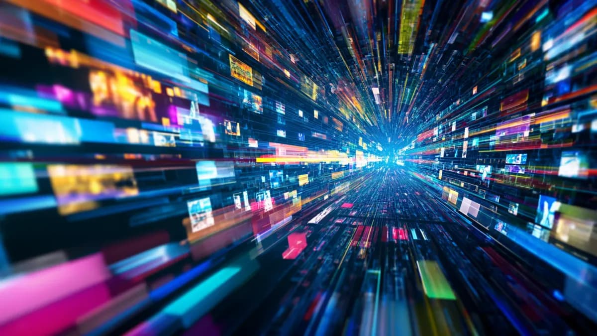 Colorful media blocks moving and changing fast as do Marketing Channels