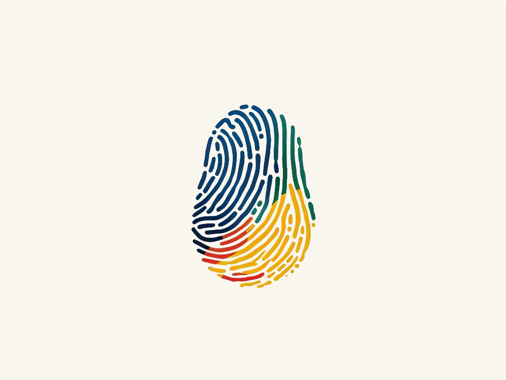 A drawing of a fingerprint representing brand identity