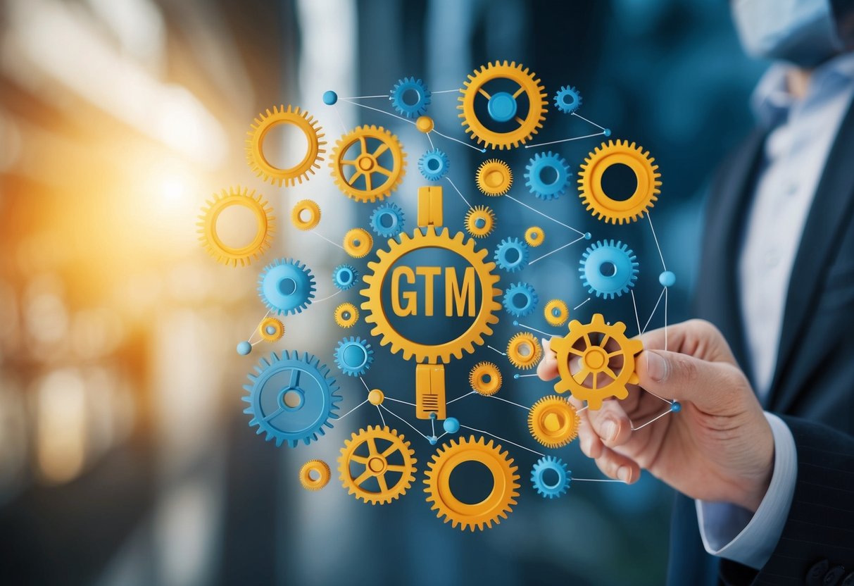 A web of interconnected gears symbolizing a comprehensive GTM strategy